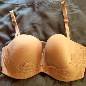 Victoria Secret Tan strapped or strapless Bra - Size 34DDD